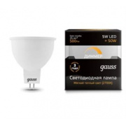 Лампа Gauss MR16 5W 530lm 4100K GU5.3 диммируемая LED 1/10/100