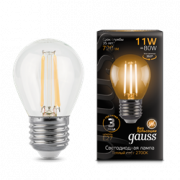 Лампа Gauss Filament Шар 11W 720lm 2700К Е27 LED 1/10/50