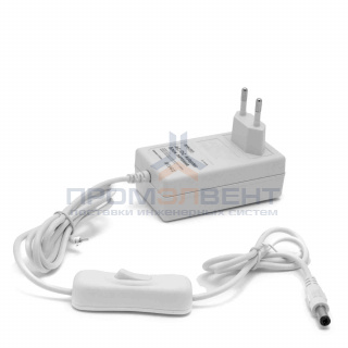 03-18 Блок Питания(Адаптер) 12В, 24 Вт, IP44, 2А, разъем 2,5*5,5мм, пластик, 78*49*33мм