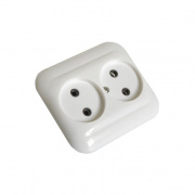 Розетка двухместная скрытой установки РС16-007, полистирол УХЛ4, 250В, 16А, IP20