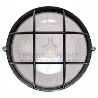 Светильник влагозащищенный НПП1102 100W E27 IP54 круглый с решеткой черный ИЭК