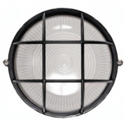 Светильник влагозащищенный НПП1102 100W E27 IP54 круглый с решеткой черный ИЭК