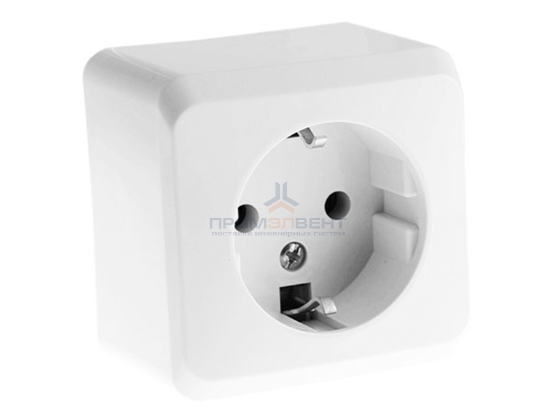 Розетка с/з Этюд белая [уп 17 шт]