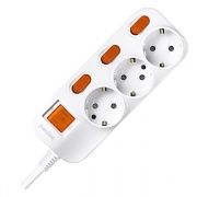 Anam Legrand e-Fren 3 Удлинитель с выключателем+ индивидуальным выкл.,шнур 4.5м, 16A, 250V