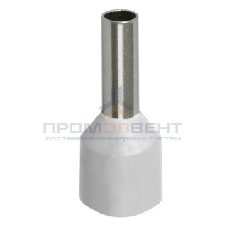 Наконечник кабельный НШвИ 0,75-8 с изолированным фланцем белый Е7508 (100шт) ИЭК