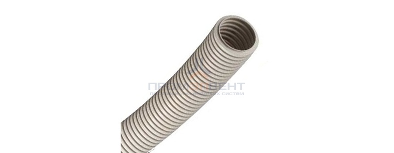 Труба ПВХ гофрированная DKC д.16мм, лёгкая с протяжкой, цвет серый [бухта 25м]