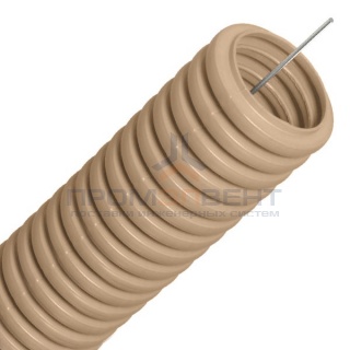 Труба гофрированная ПВХ д20 под дерево (сосна) с протяжкой (бухта 25м)